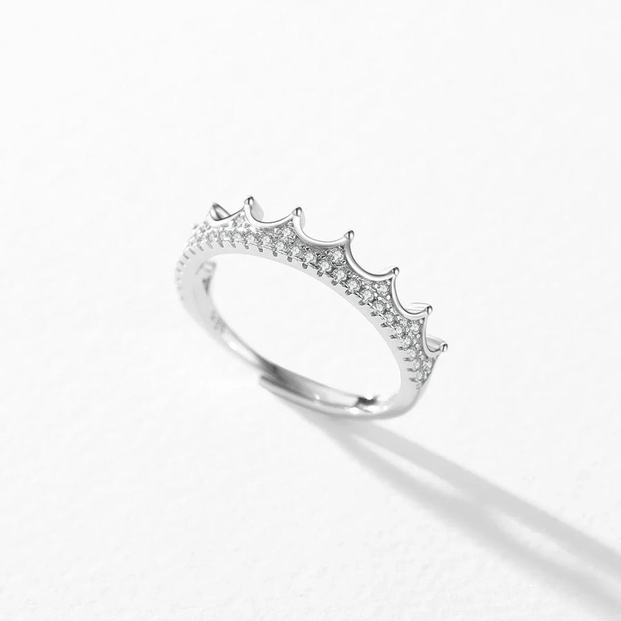 Bague Couronne Argent Femme Réglable | Bijoux Femmes