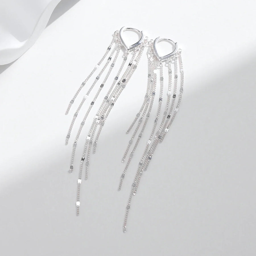 Boucles d’oreilles Pendantes Chaîne Argent