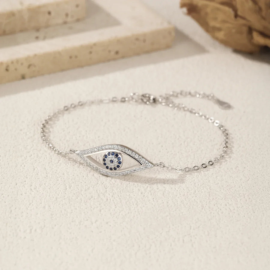 Bracelet Argent Femme | Bracelet Oeil | Bracelet Chaîne