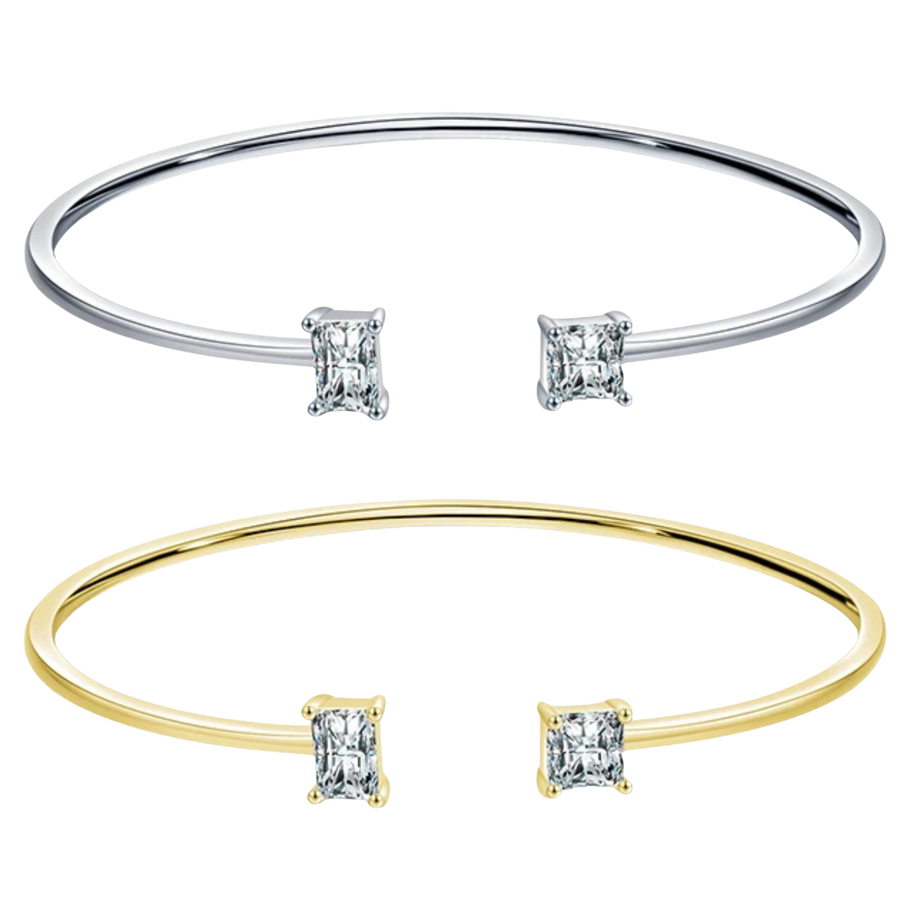 Bracelet Jonc en Argent pour Femme Zircons