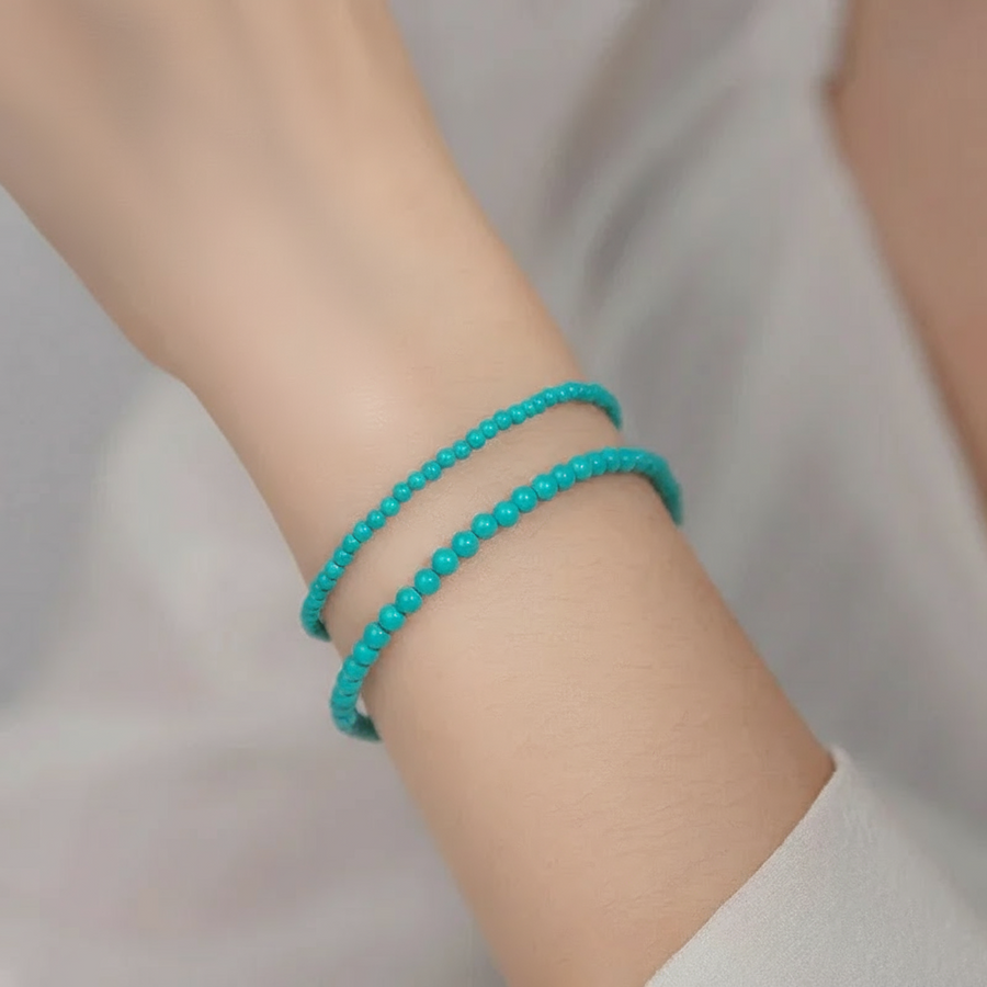 Bracelet Perles Turquoise Argent 925 | Bijoux Femmes