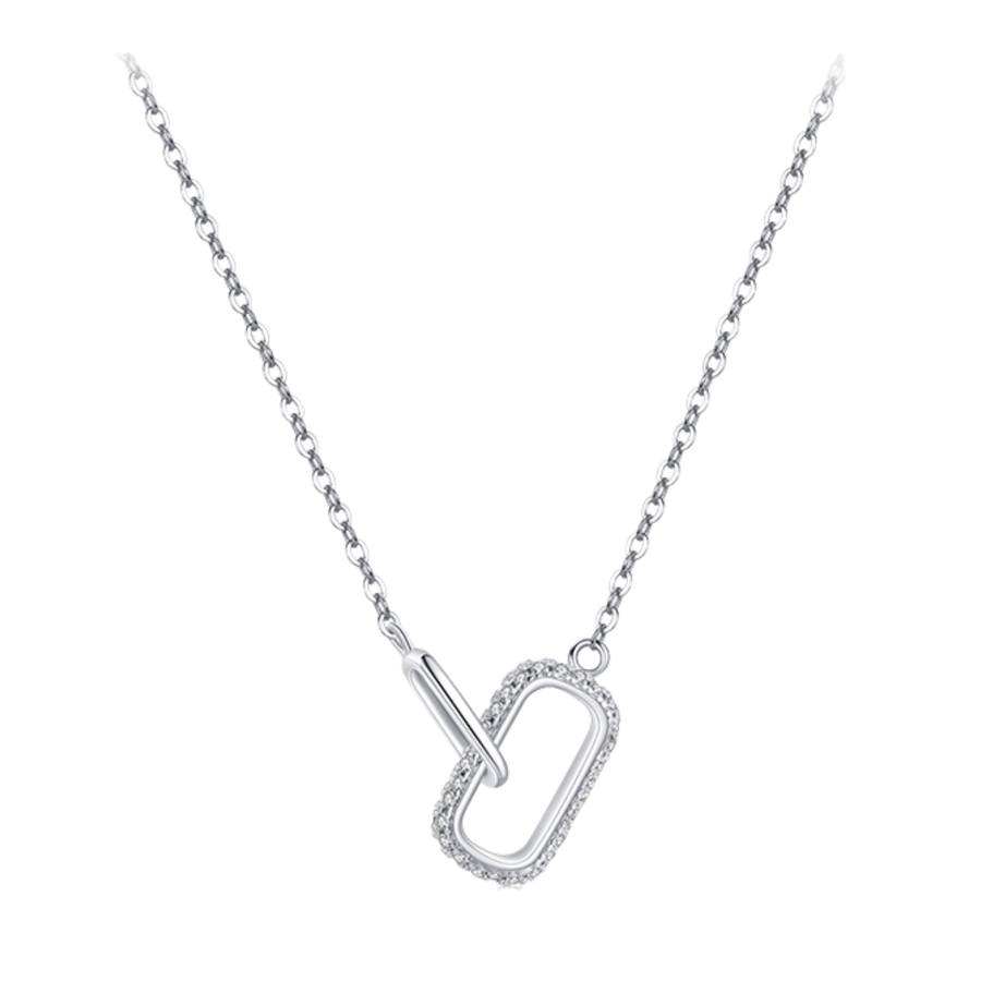 Collier Mousqueton | Collier Argent Pour Femme Zircons