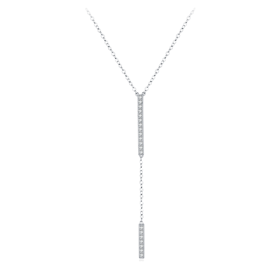 Collier Y Cravate Argent Pour Femme