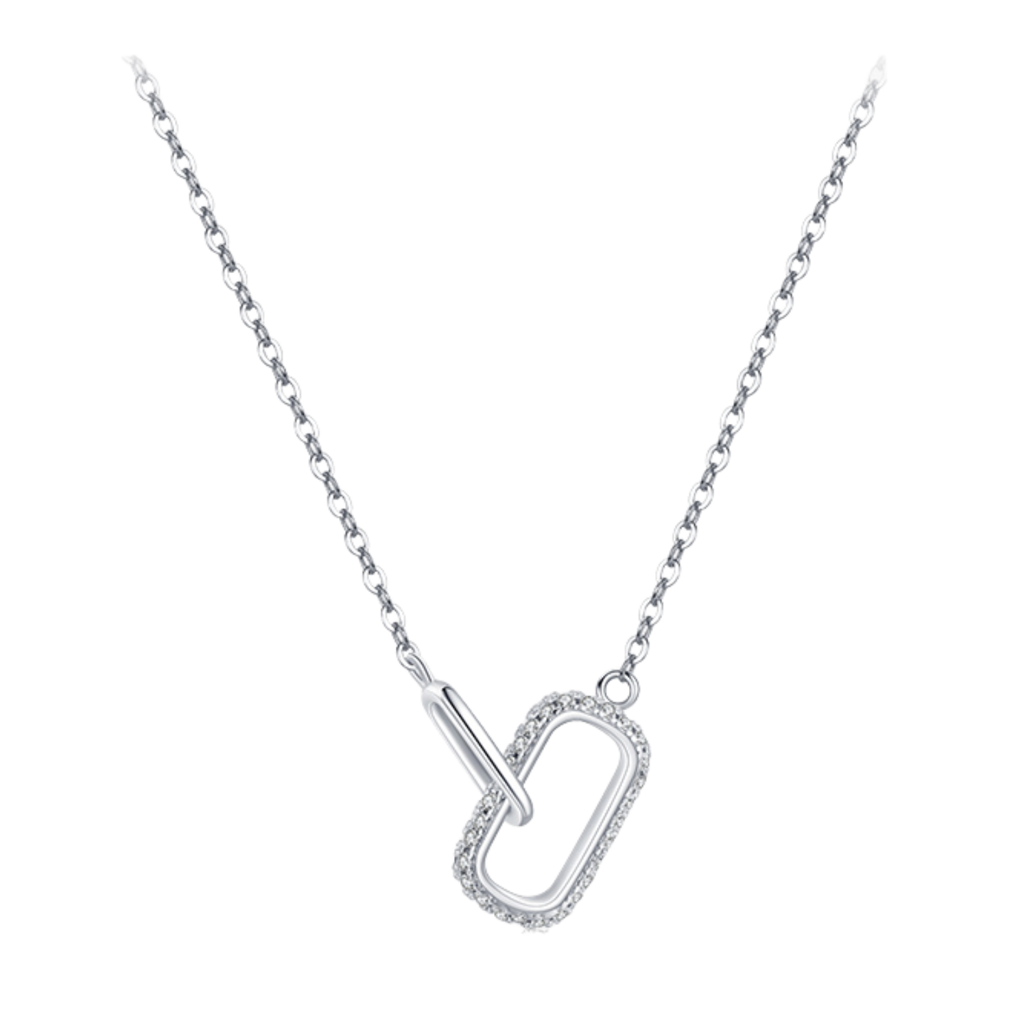 Collier Mousqueton | Collier Argent Pour Femme Zircons