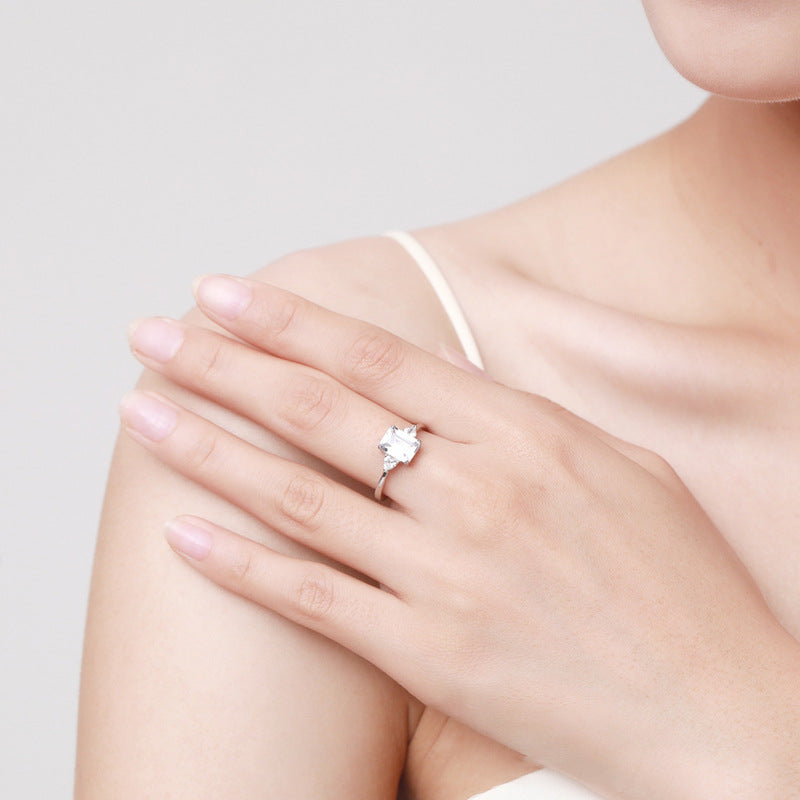 Bague de Mariage Modian en Argent 925 avec Zircon Style Coréen Luxe