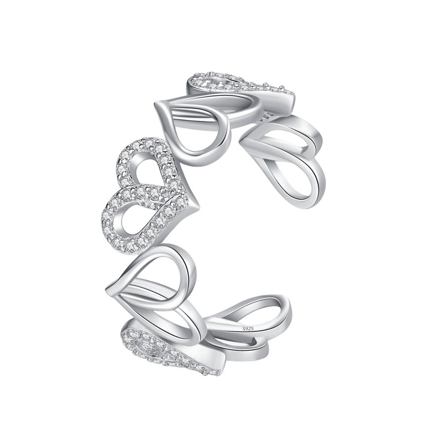 Bague Argent Coeur Femme Réglable | Bijoux Haut de Gamme