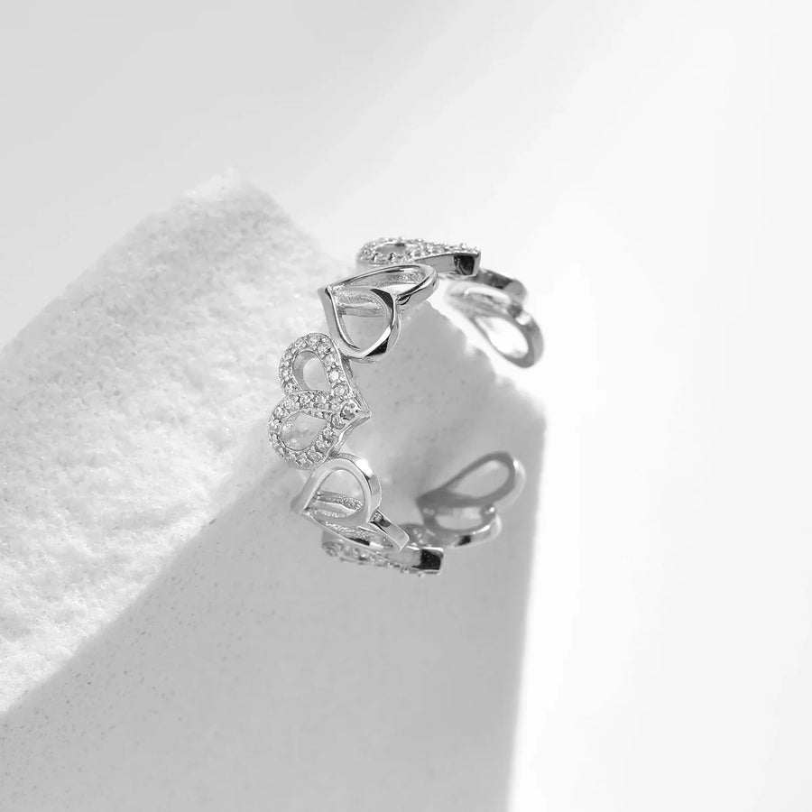 Bague Argent Coeur Femme Réglable | Bijoux Haut de Gamme