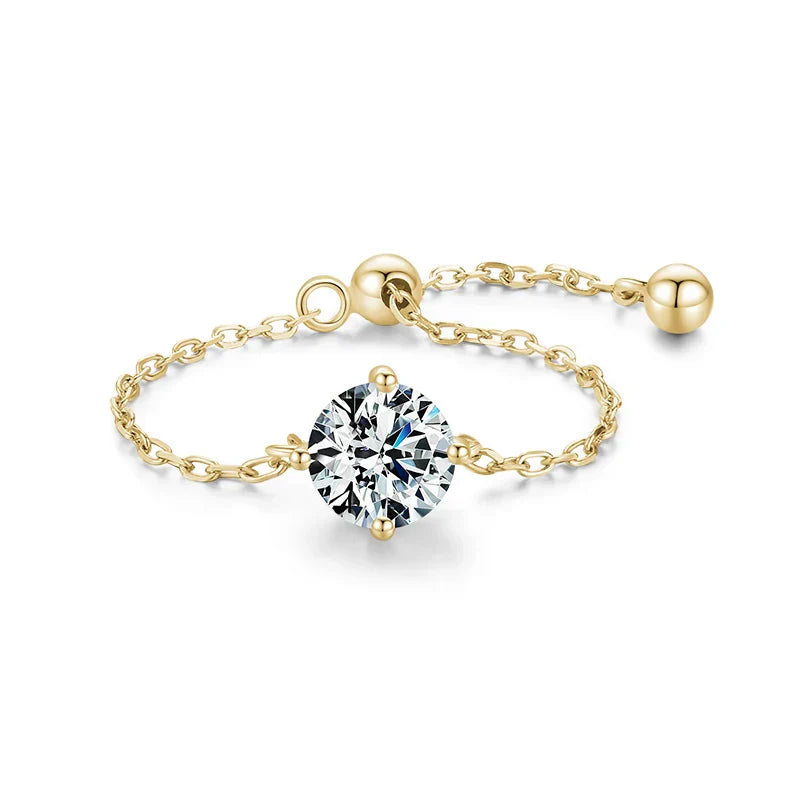 Bague Argent Femme | Bague Chaîne Réglable