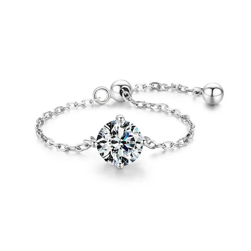 Bague Argent Femme | Bague Chaîne Réglable