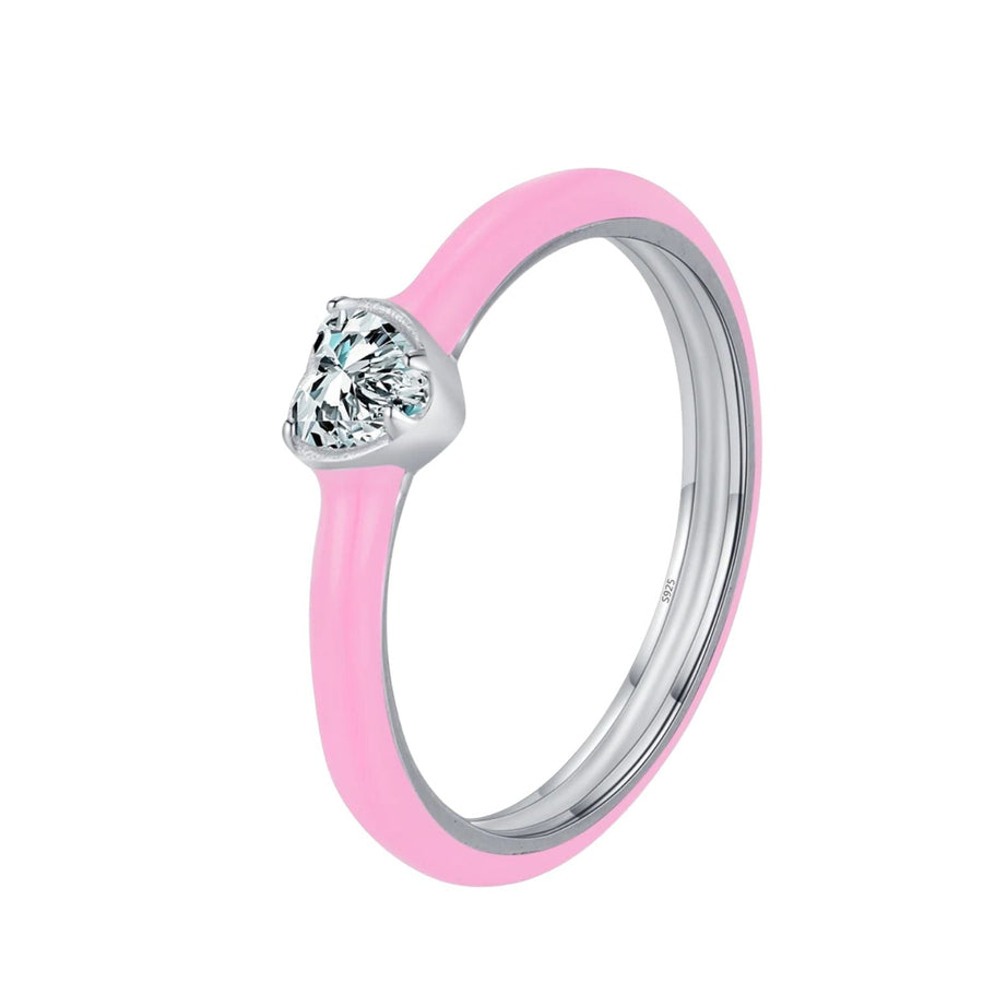 Bague Argent Femme | Bague Rose Bleu Turquoise
