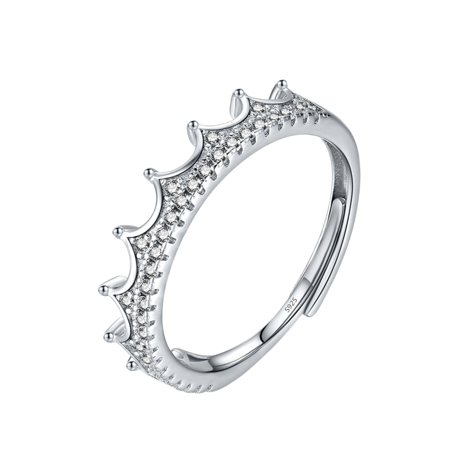 Bague Couronne Argent Femme Réglable | Bijoux Femmes