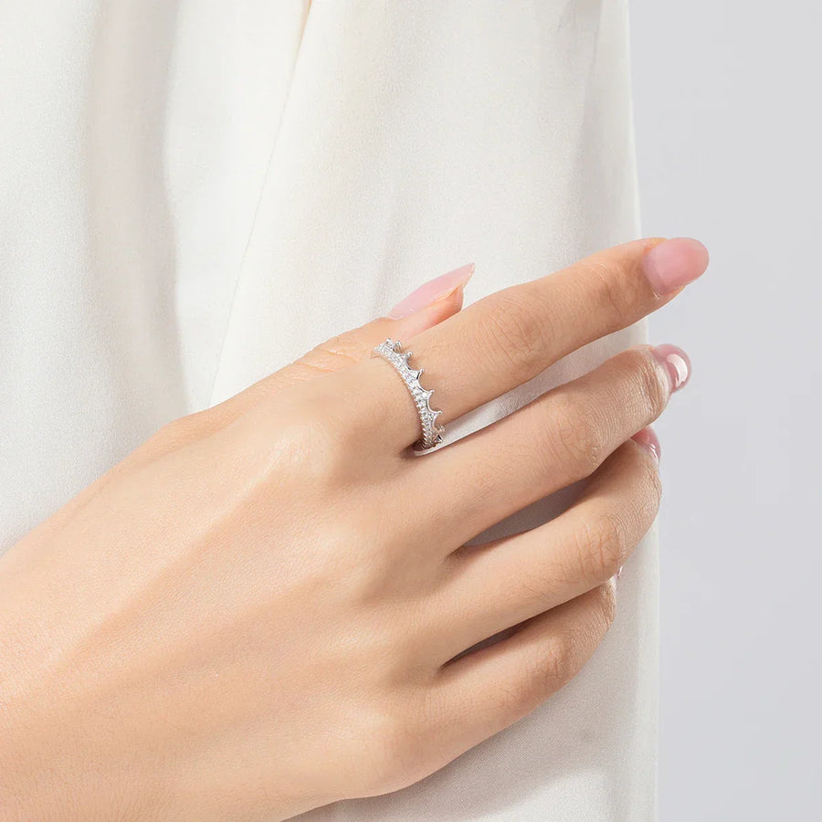 Bague Couronne Argent Femme Réglable | Bijoux Femmes