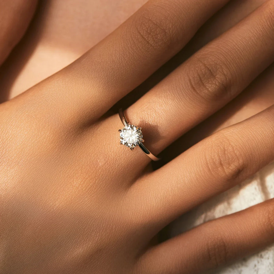 Bague De fiançailles Femme Argent Moissanite 1 carat