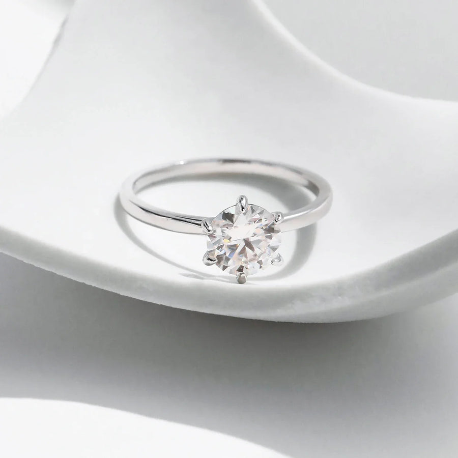 Bague De fiançailles Femme Argent Moissanite 1 carat