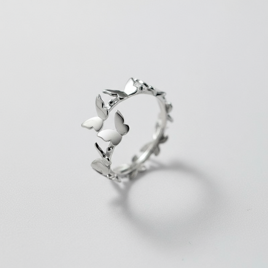 Bague Papillon Argent Femme Réglable | Bijou Haut de Gamme