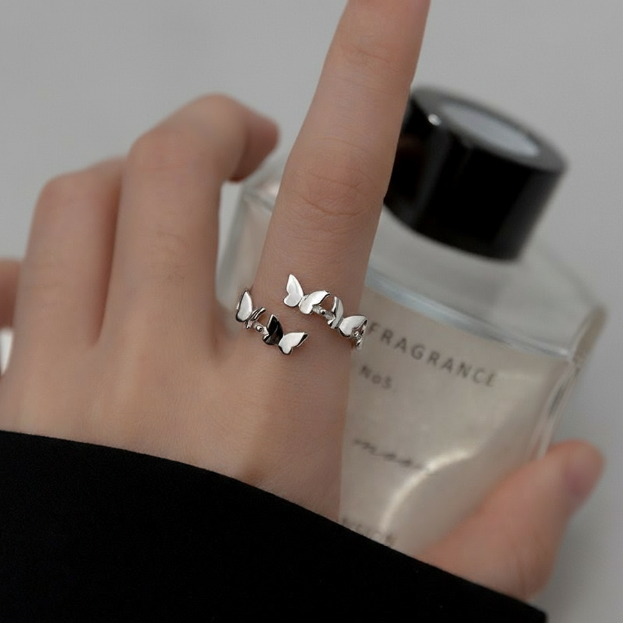Bague Papillon Argent Femme Réglable | Bijou Haut de Gamme
