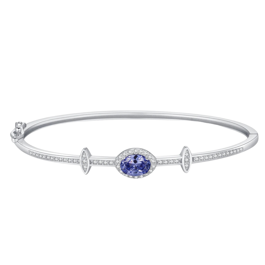 Bangle | Bracelet Jonc Argent Pierre Bleu