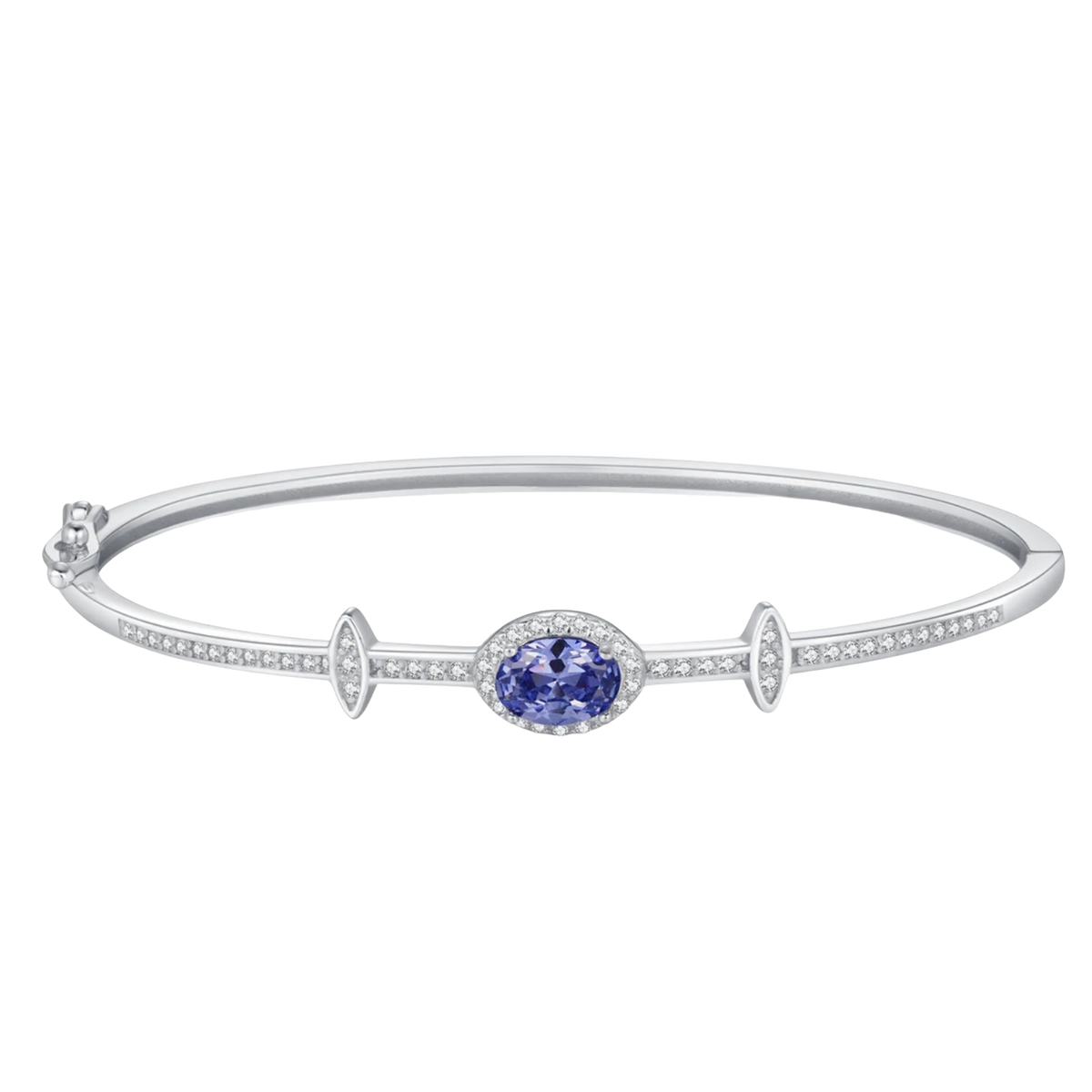 Bangle | Bracelet Jonc Argent Pierre Bleu