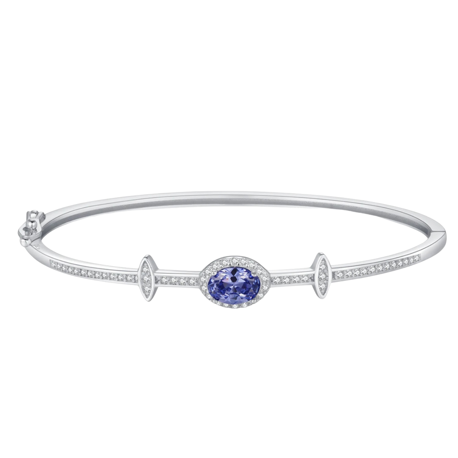 Bangle | Bracelet Jonc Argent Pierre Bleu