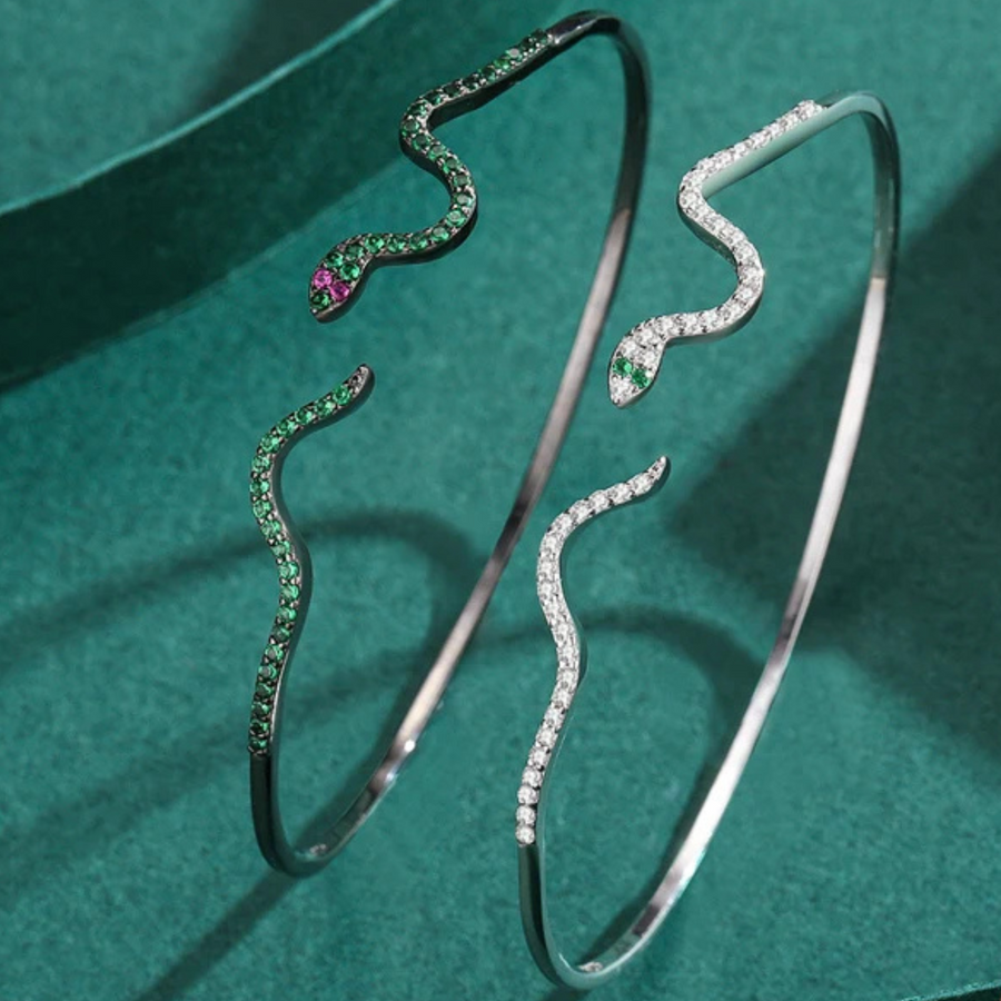 Bangle Serpent Argent | Bracelet Jonc Argent pour Femme