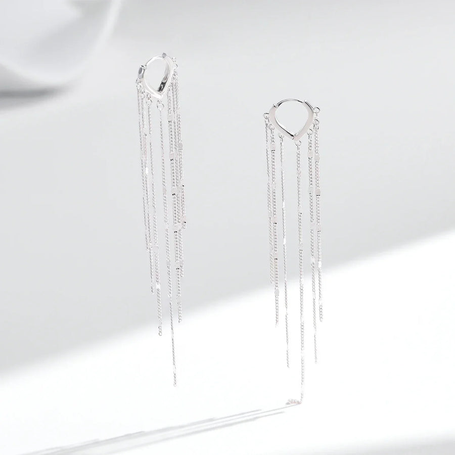 Boucles d’oreilles Pendantes Chaîne Argent