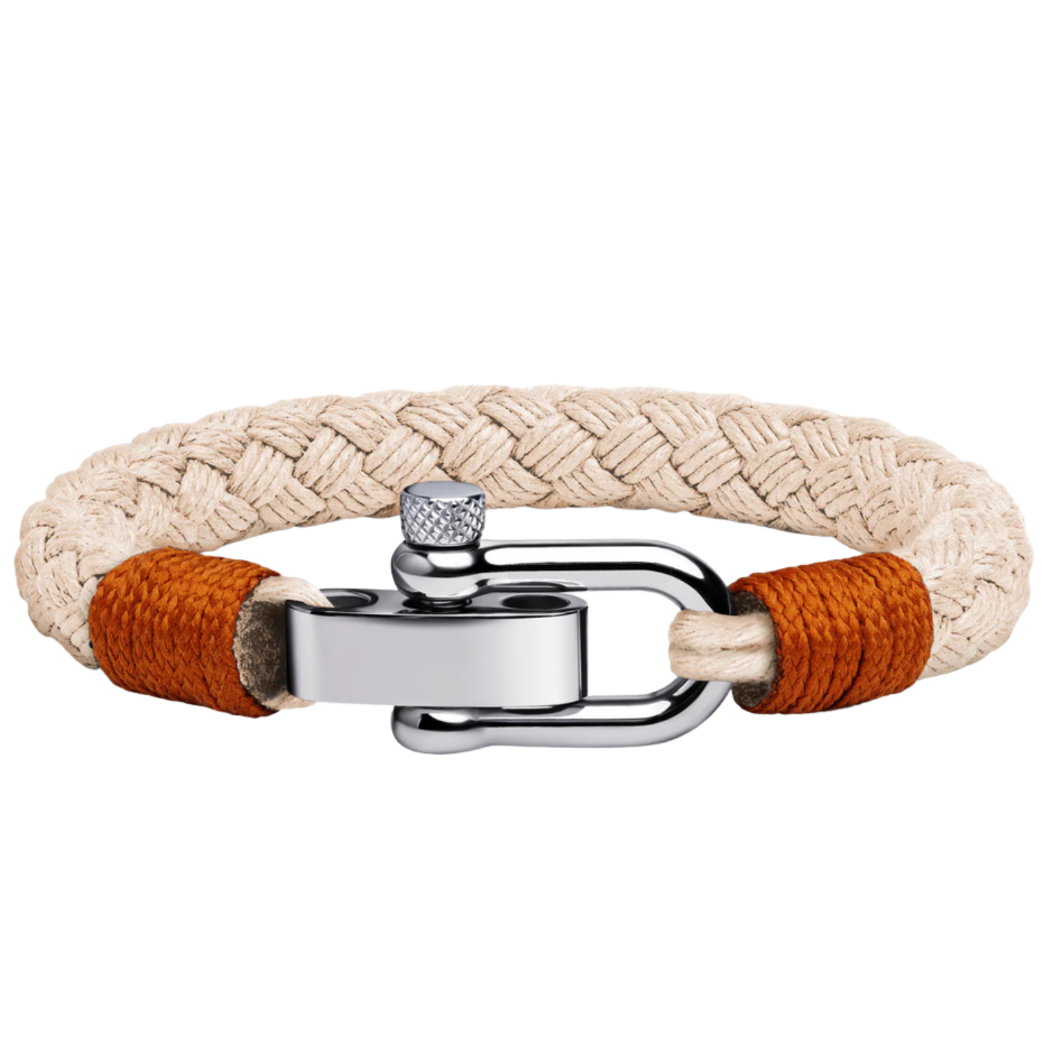 Bracelet Cordon Homme Beige Acier Inoxydable | Bijoux Homme