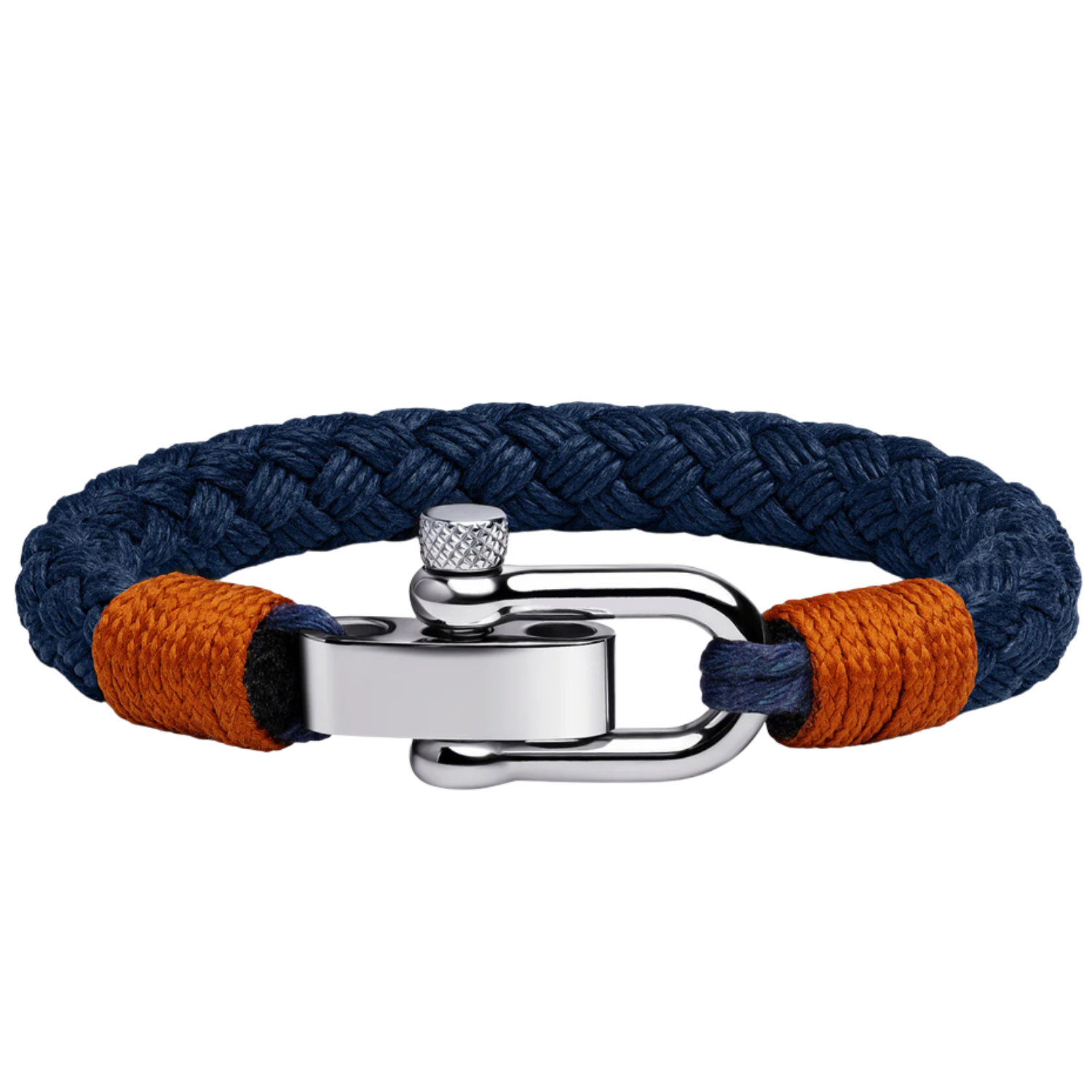 Bracelet Cordon Homme Bleu Marine Acier Inoxydable | Bijoux