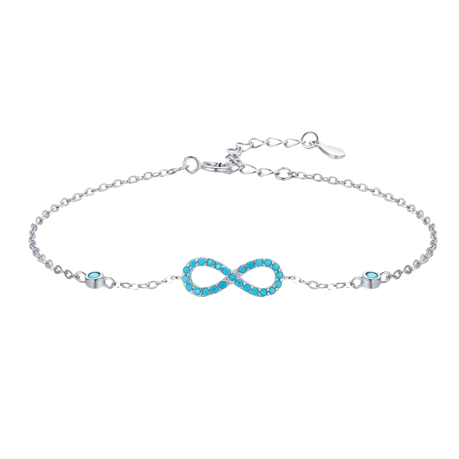 Bracelet Infini Pierre Turquoise | Bracelet Argent Femme