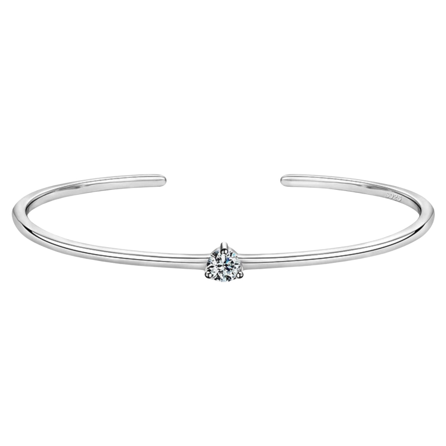 Bracelet Jonc Argent Femme Solitaire