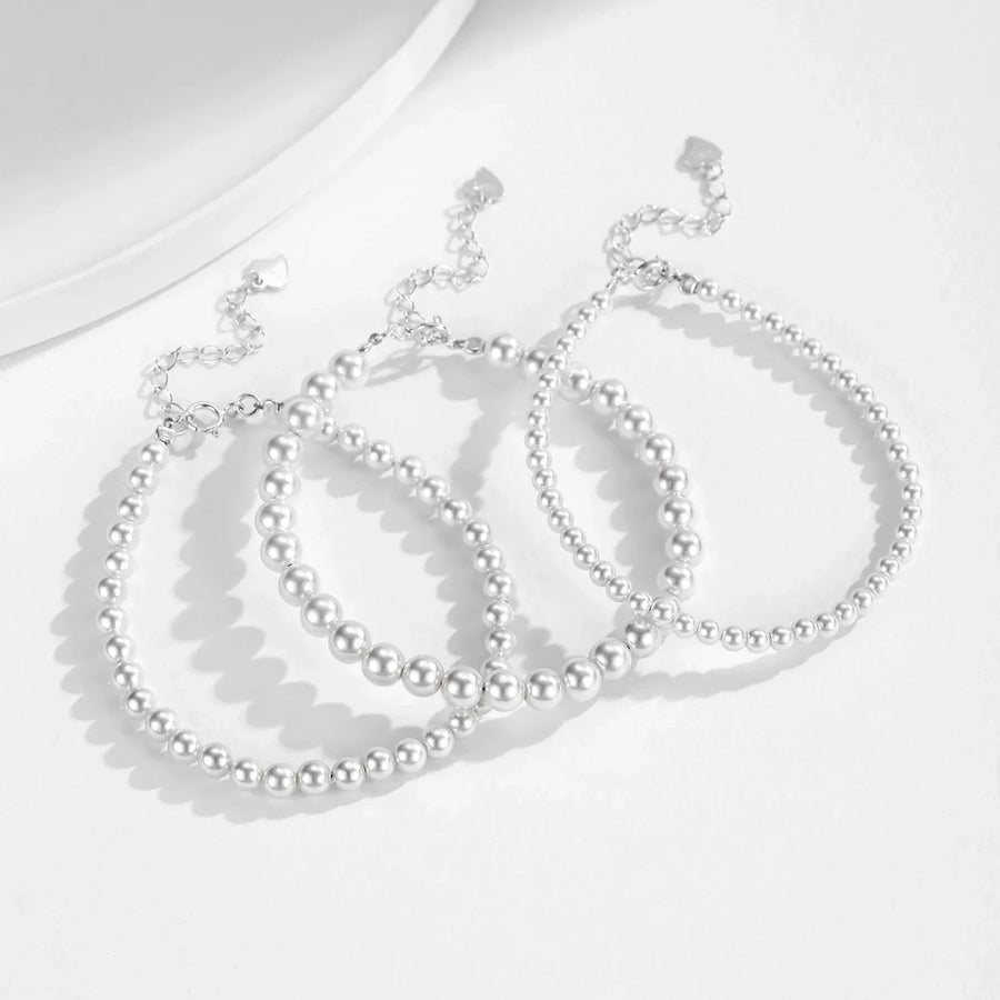 Bracelet Perles Argent | Bracelet Femme
