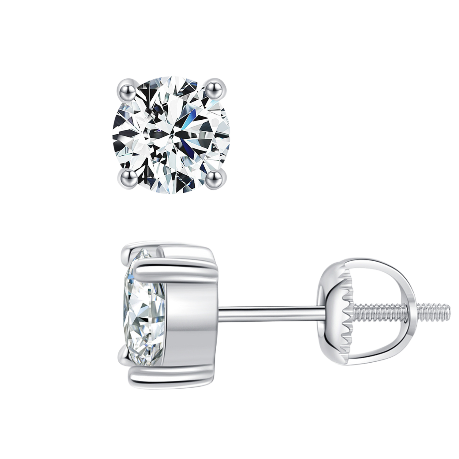 Clous d’oreilles Argent | Boucles d’oreilles Moissanite