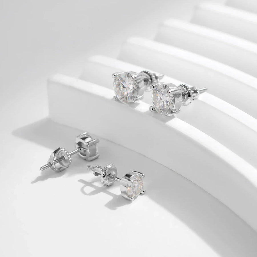 Clous d’oreilles Argent | Boucles d’oreilles Moissanite