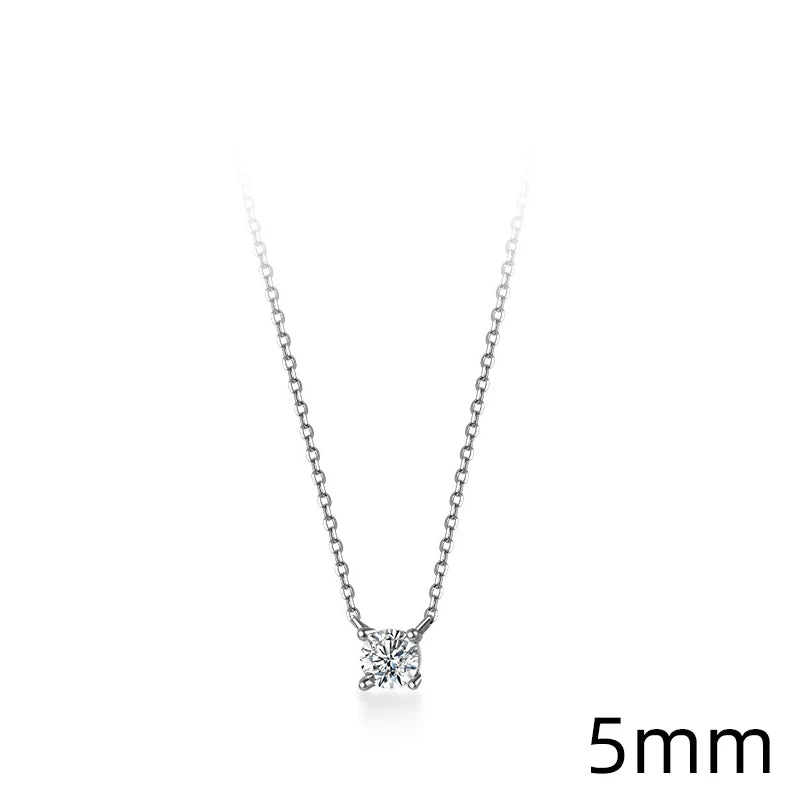 Collier Argent pour Femme Diamant Solitaire