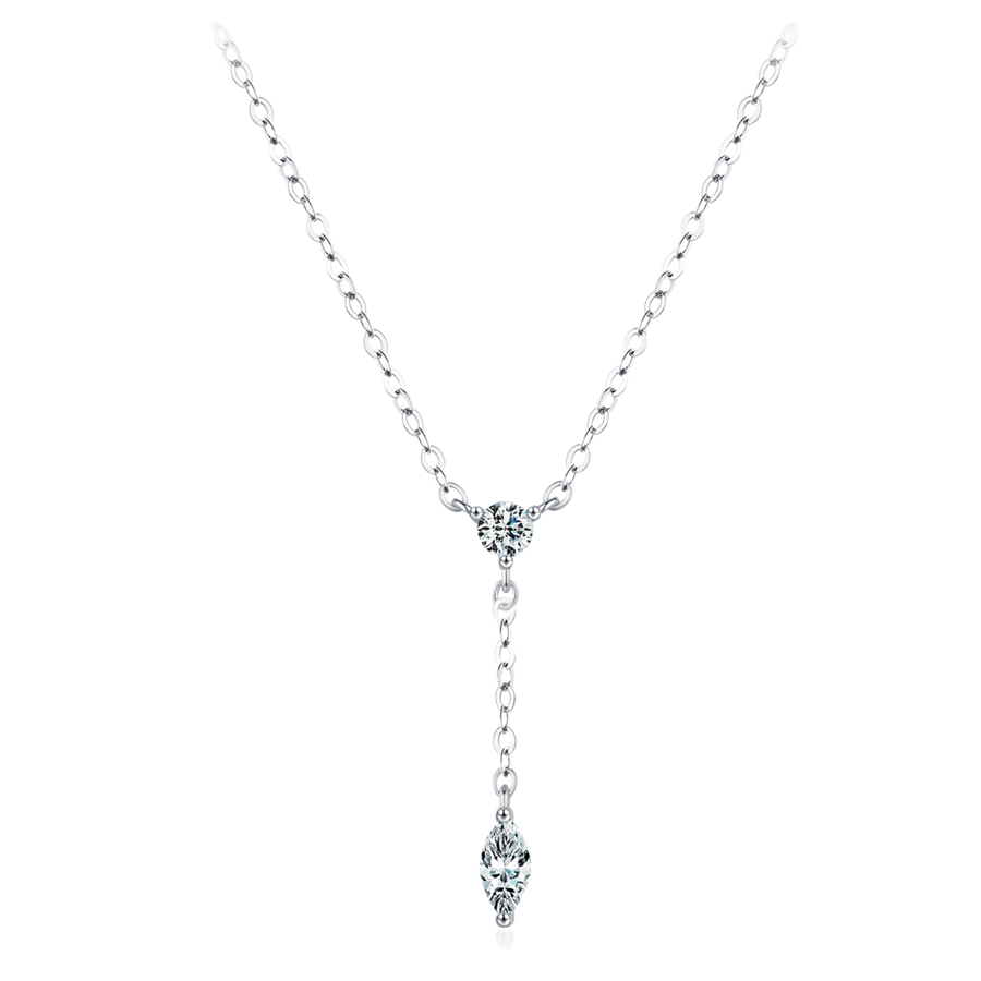 Collier cravate Argent Zircon | Bijou Femme