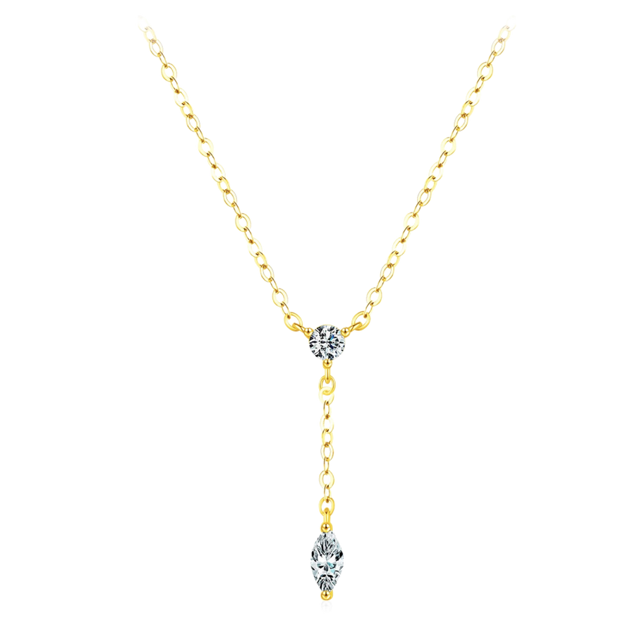 Collier cravate Argent Zircon | Bijou Femme