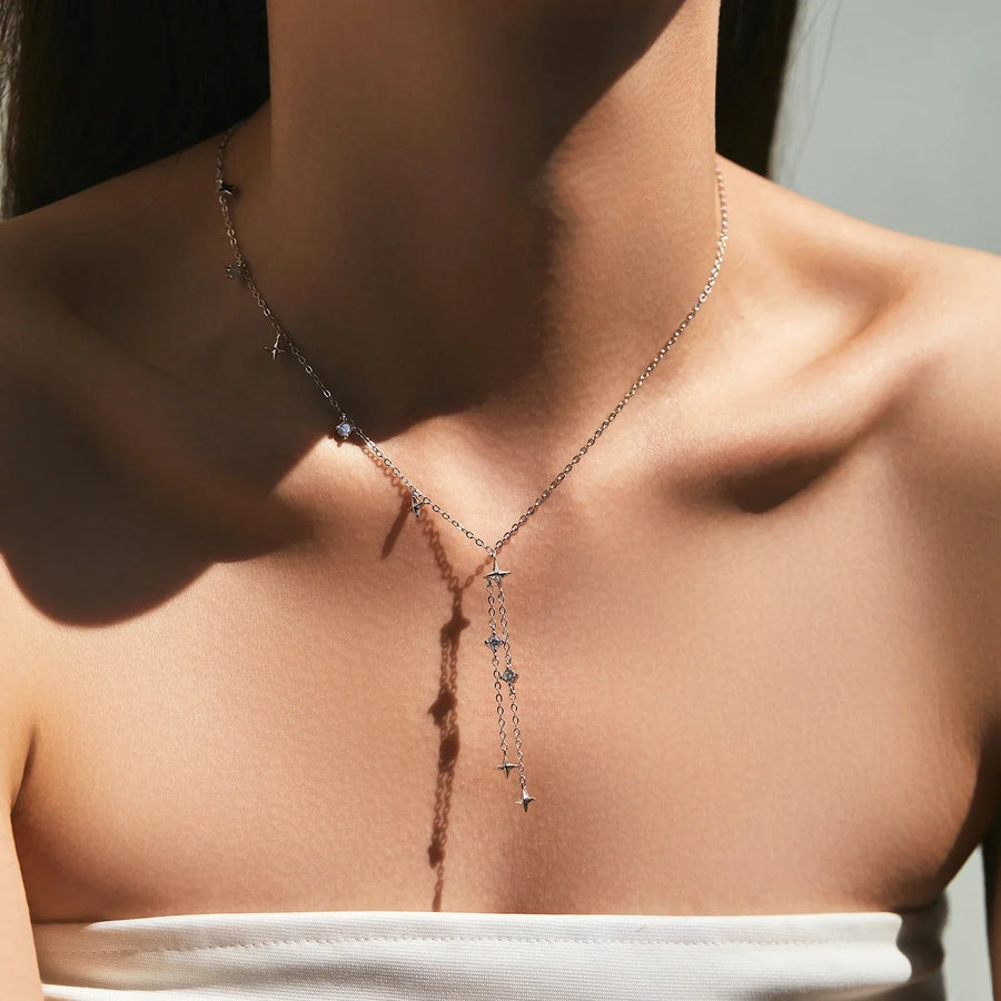 Collier Femme Argent Cravate Etoile