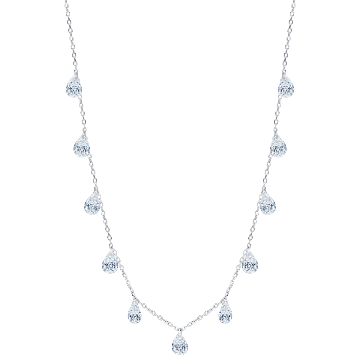 Collier Ras de cou Argent et Zircons