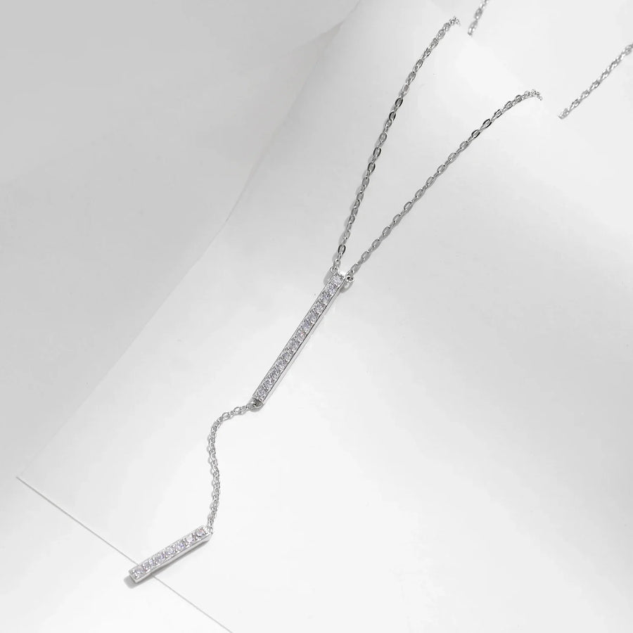 Collier Y Cravate Argent Pour Femme