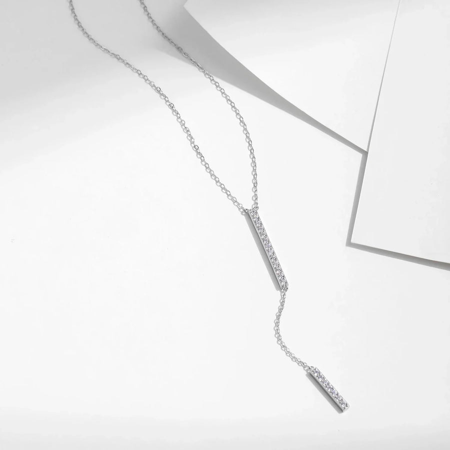 Collier Y Cravate Argent Pour Femme